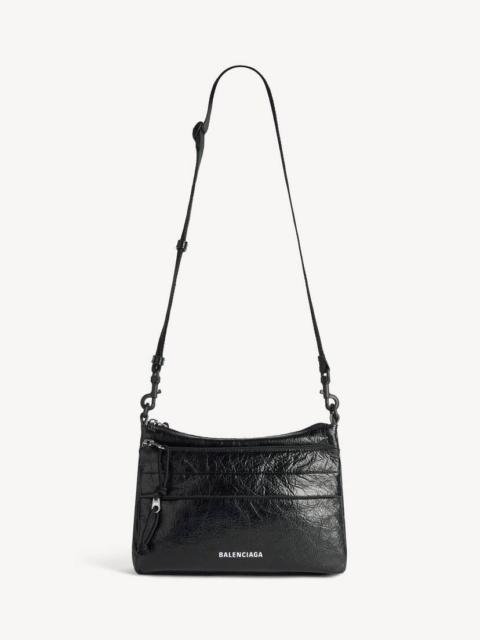 BALENCIAGA Men's Explorer Double Pouch Messenger Bag in Black