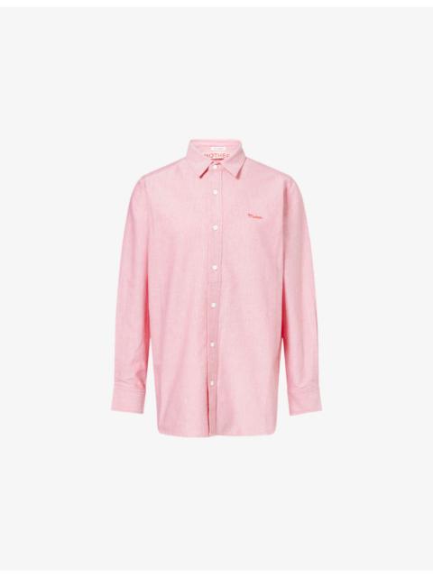 MOTHER The Bestie Embroidered Cotton Shirt