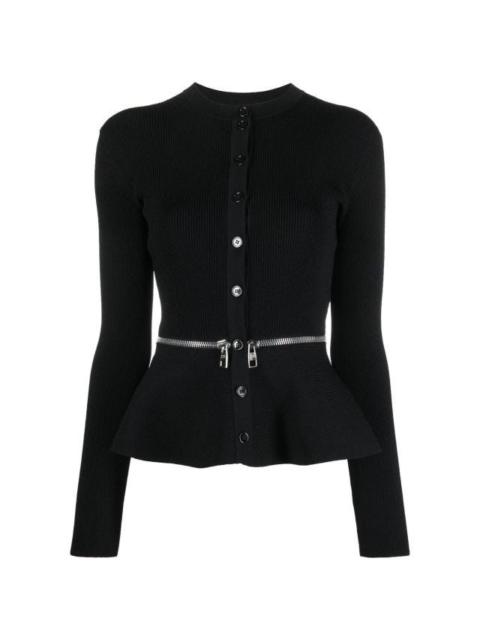 Black cardigan with zipper detail