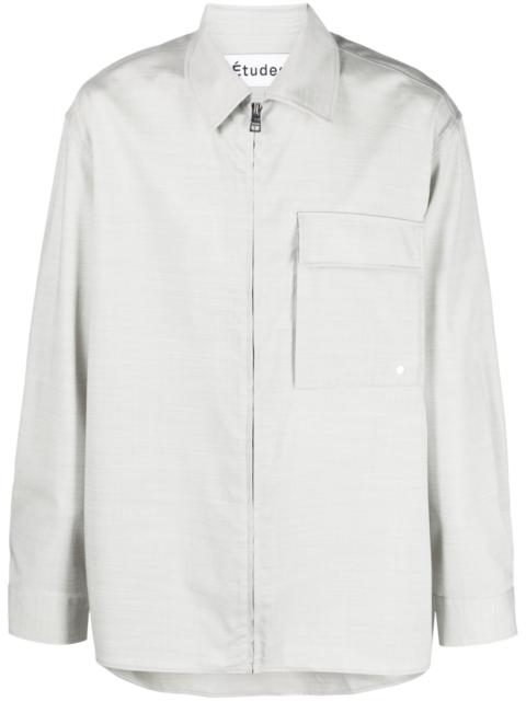 zip-up long-sleeve shirt