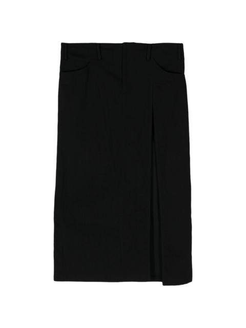 Yohji Yamamoto side-slit denim maxi skirt