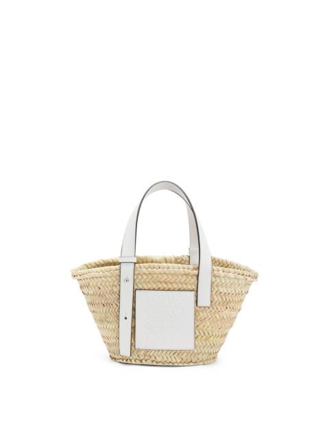Loewe Small Basket bag in palm leaf and calfskin
