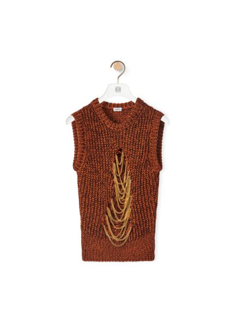 Loewe Ripped chain vest in hemp and linen