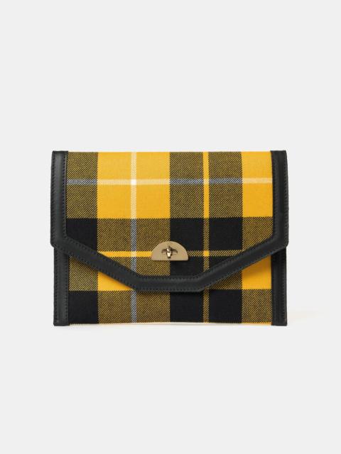 Cambridge Satchel The Twist Lock Pouch - Black with Yellow Tartan
