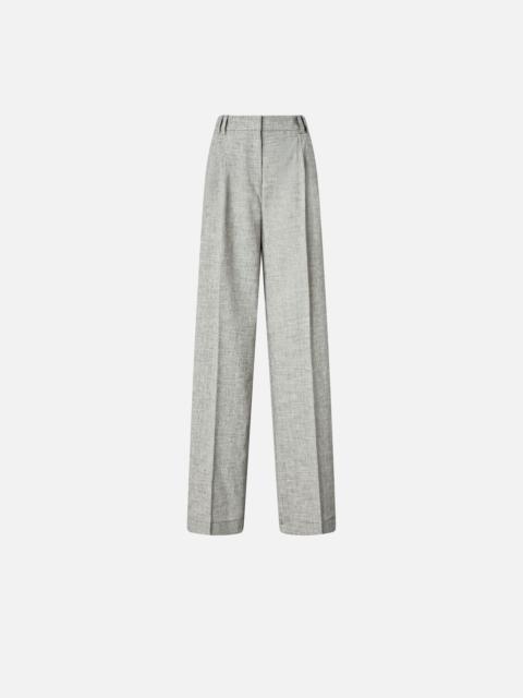 PINKO SLUB TROUSERS WITH PRESSED PLEAT DETAIL