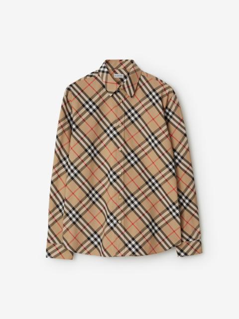Burberry Relaxed Fit Check Cotton Poplin Shirt