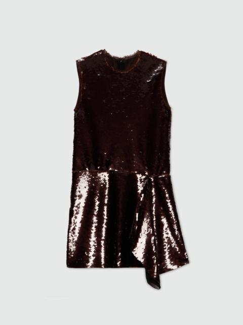 MSGM Black asymmetrical sequin dress.