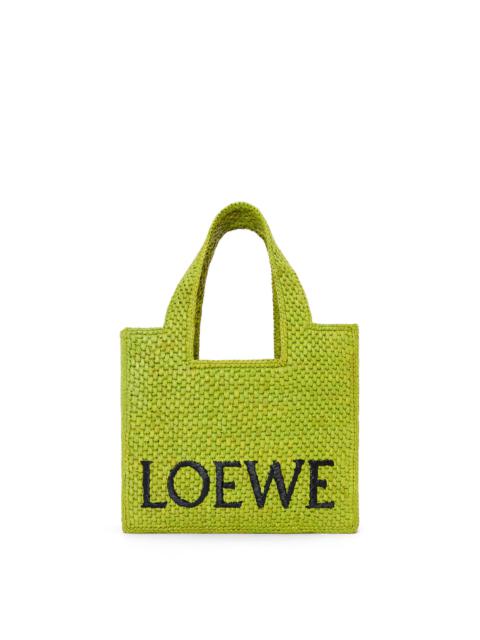 Loewe Small LOEWE Font Tote in raffia