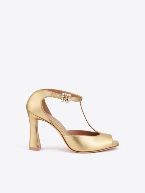MALONE SOULIERS Nomi 90 Gold Leather Sandals