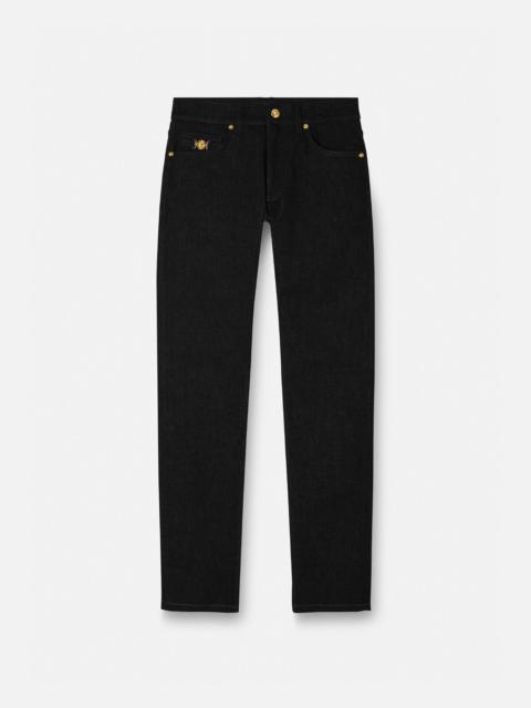 【関税＆送料込み】Versace Slim Fit Pants Slim-Fit Jeans Blue | VERSACE US