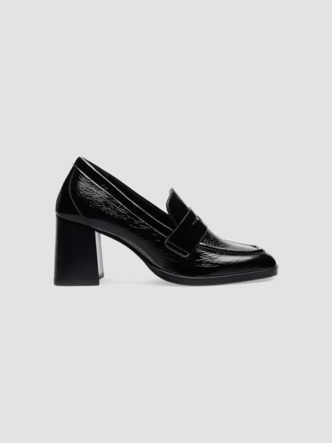 Stuart Weitzman Women's Vera 70MM Crinkled Patent Leather Loafer Pumps - Black