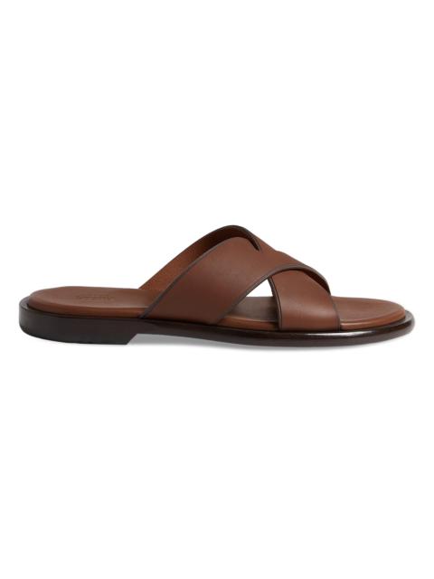 ZEGNA Men's Leather Sandals - Almond Brown