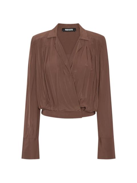 ROTATE pleated long-sleeve blouse