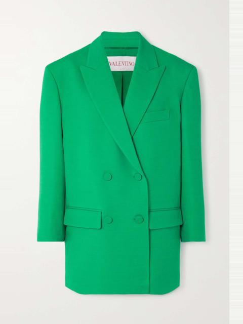 Valentino Oversized double-breasted wool and silk-blend crepe blazer