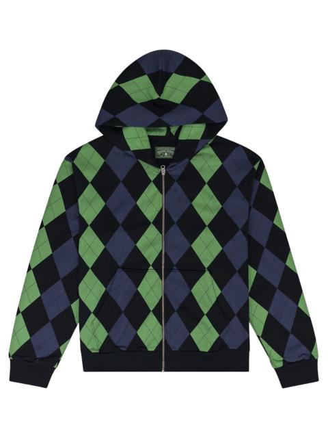 DENIM TEARS Intarsia Zip Hoodie "Green" DT967