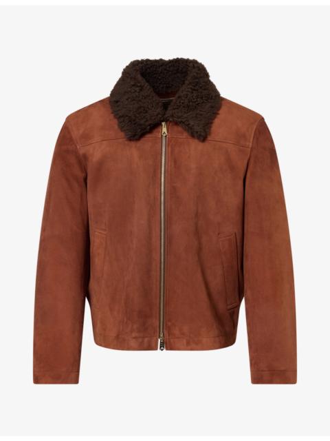 Paul Smith Shearling Collar Suede Jacket