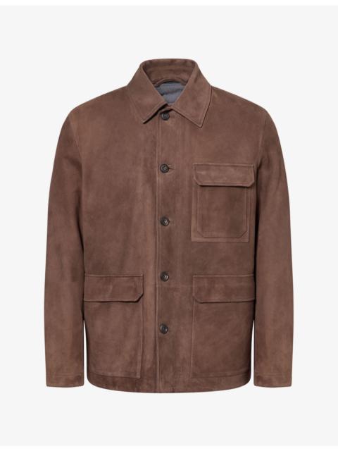 CORNELIANI Patch-Pocket Padded Suede Jacket