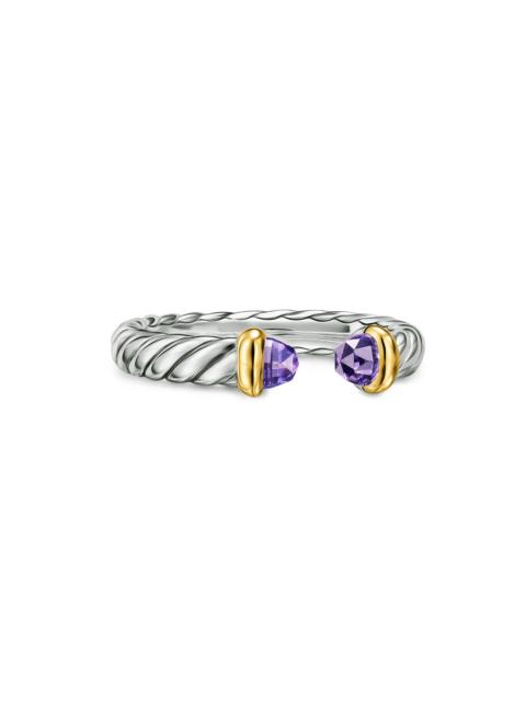 DAVID YURMAN Women's Petite Cable Open Ring in Sterling Silver - Amethyst