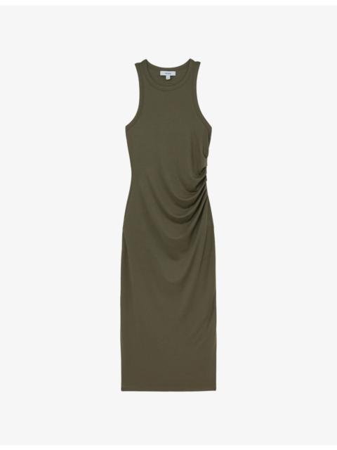 REISS Lola Ruched Stretch-Jersey Midi Dress