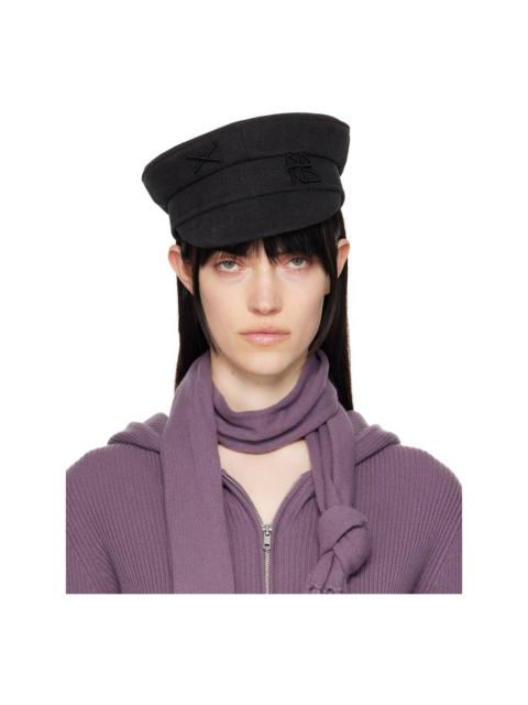 RUSLAN BAGINSKIY Black Denim Baker Boy Cap