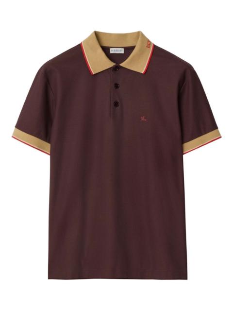 Burberry logo-collar knight-embroidered polo shirt
