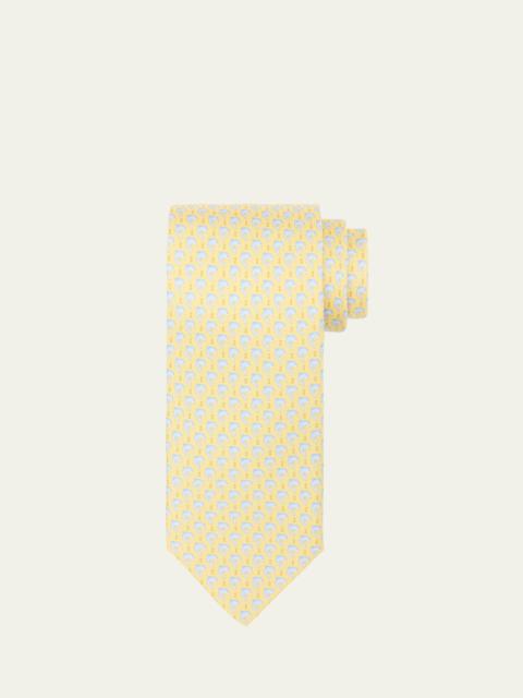 Men's Dolphin-Print Silk Tie