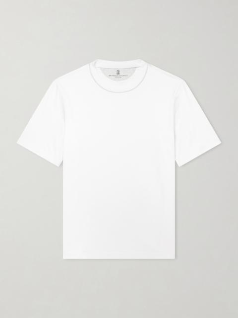 Brunello Cucinelli Piped Cotton-Jersey T-Shirt