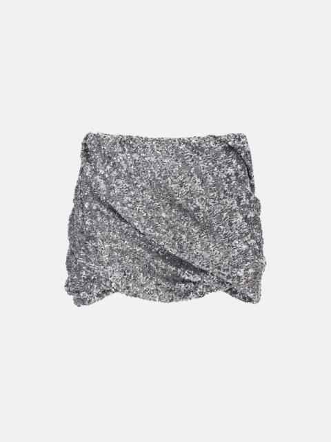 THE ATTICO SILVER MINI SKIRT