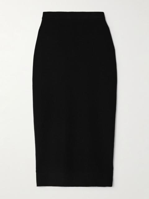 SAINT LAURENT Wool midi skirt Black