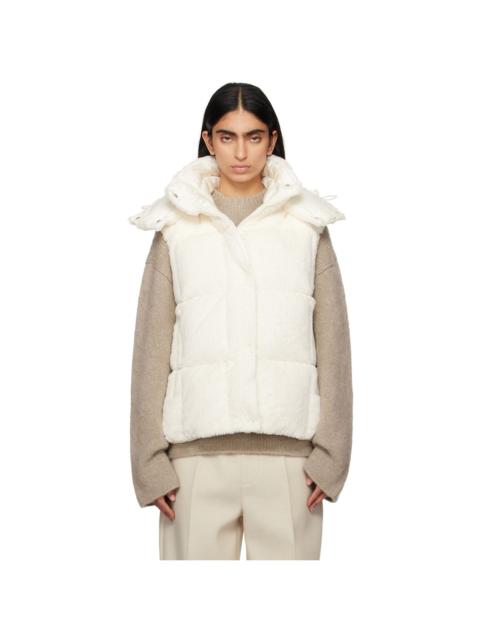 Moncler Off-White Luzule Faux-Fur Down Vest