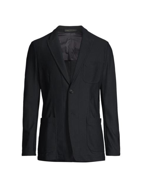 GIORGIO ARMANI Men's Peak-Lapel Two-Button Blazer - Black