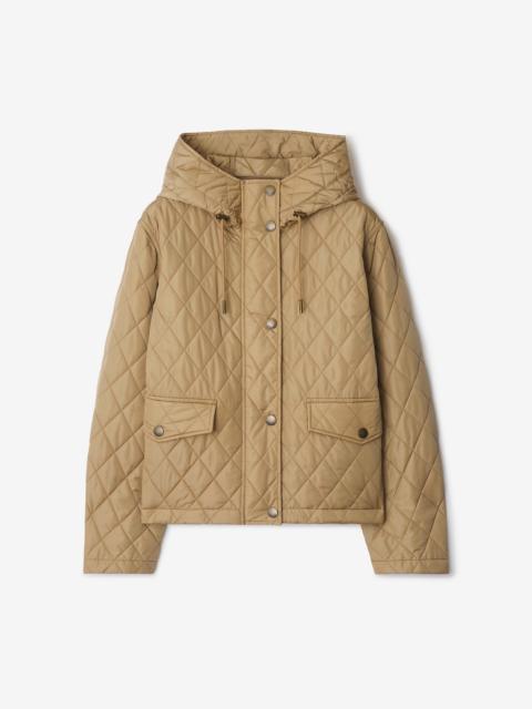 Burberry Cropped Quilted Nylon Hooded Jacket