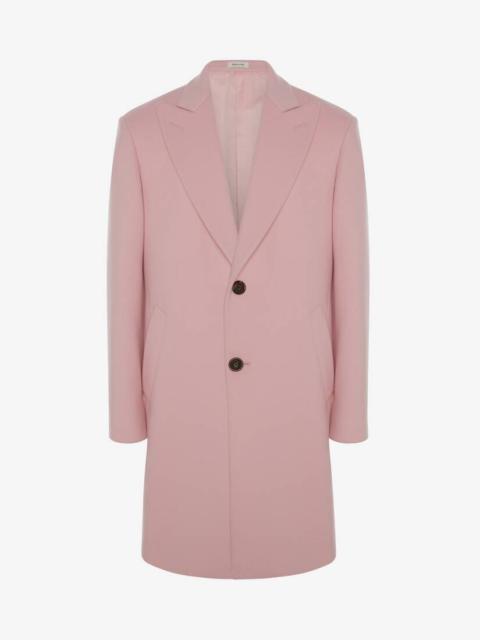 Alexander McQueen Oversized Wool Felt Coat in Sugar Pink