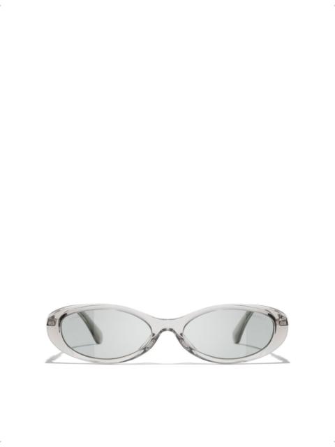 CHANEL CH5565 Oval-Frame Acetate Sunglasses