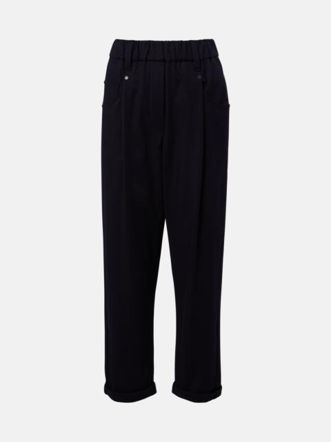 Brunello Cucinelli Monili cotton-blend straight pants