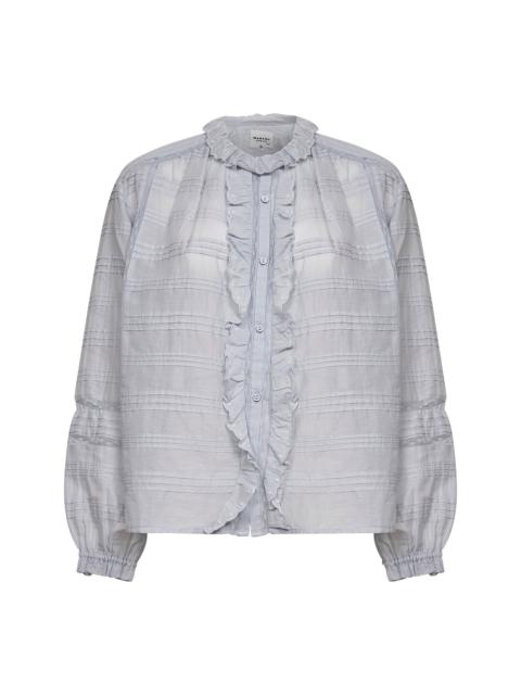 Isabel Marant Étoile Light blue cotton and lace Peline blouse