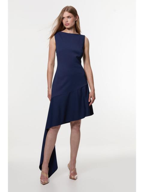 KAREN MILLEN Digital Ophelia Tall Polished Tailored Open Back Hem Detail Mini Dress