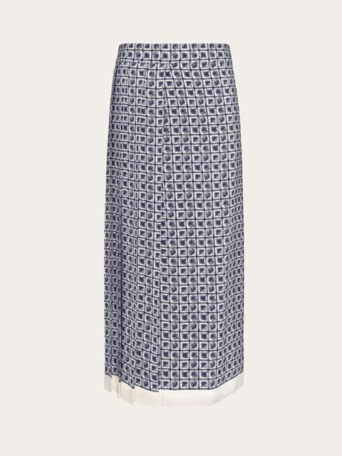 FERRAGAMO Printed check midi skirt