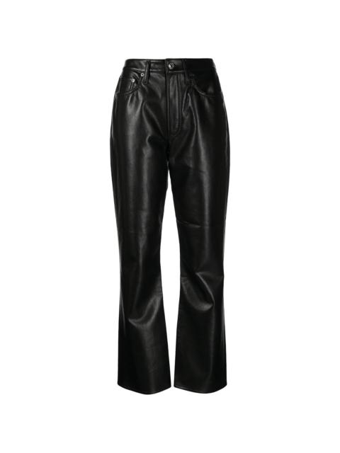 high-waisted flared trousers