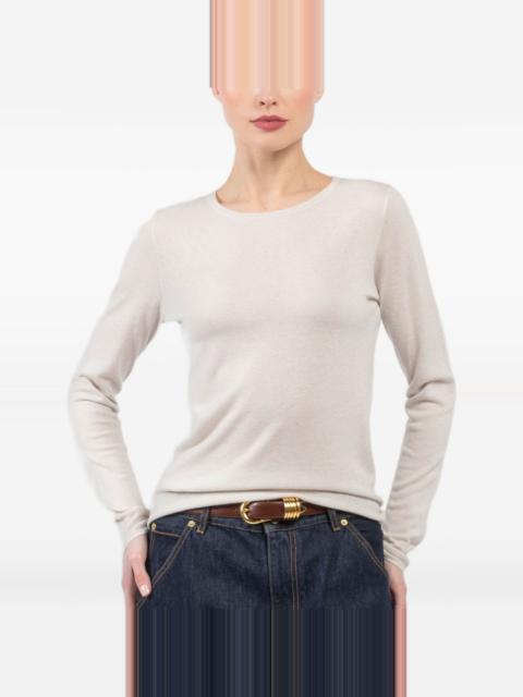 extreme cashmere round-neck long-sleeved top