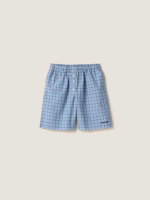 Miu Miu Checked poplin boxer shorts