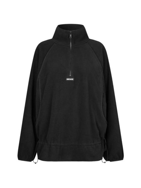 ROTATE fleece half zip jacket black