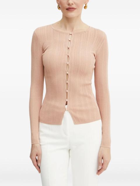 ELISABETTA FRANCHI ribbed button-front cardigan