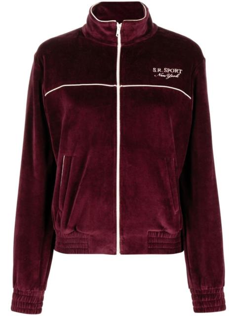 Sporty & Rich logo-embroidered zipped jacket