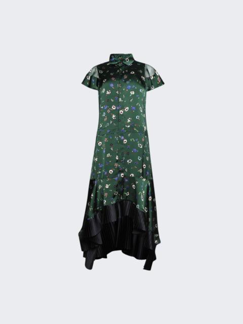 sacai Floral Print Dress Green