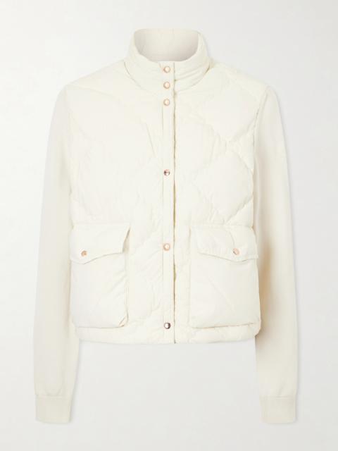 Moncler Cropped Knitted And Padded Quilted Shell Down Cardigan