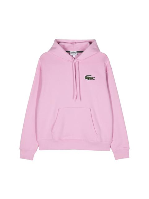 LACOSTE logo-patch cotton hoodie