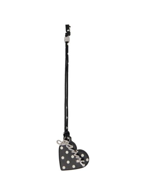GANNI Black Heart Mirror Dots Keychain
