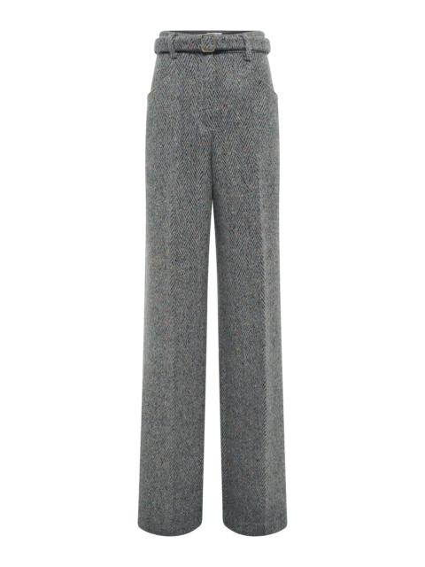 GABRIELA HEARST Norman Pant in Charcoal Multi Cashmere Wool Herringbone