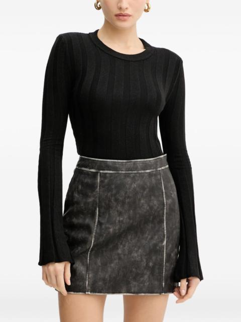 GUESS USA ribbed-knit flared-sleeve sweatshirt